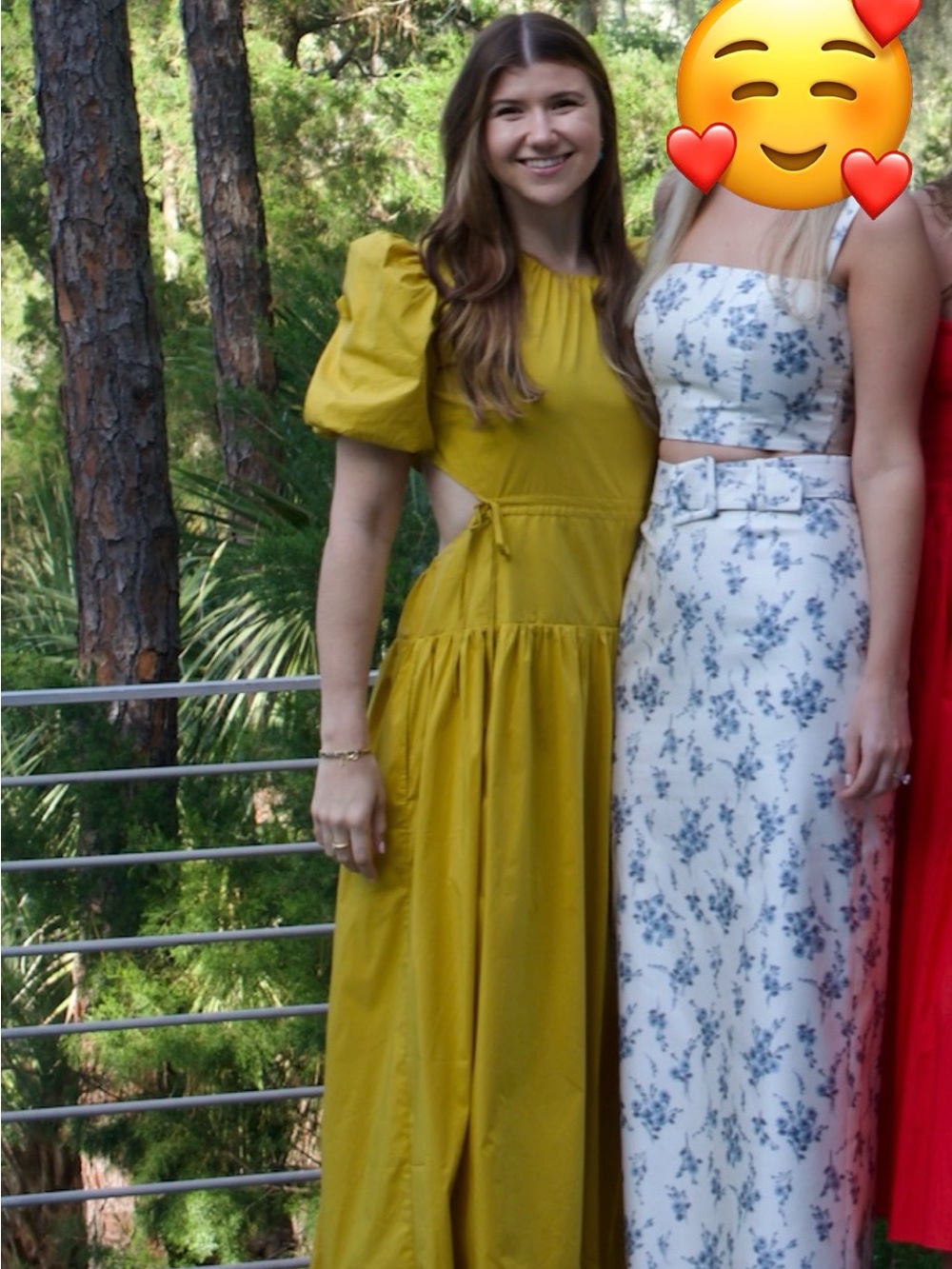 Mustard Yellow Puff-Sleeve Maxi Dress with Side Cutout